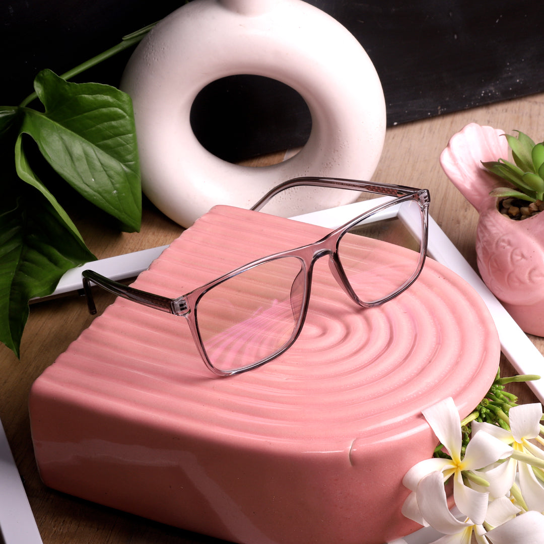 Jodykoes® Premium Series Pure Acetate Sheet Rectangle Eyewear Frame | Modern Fashionable Trending Spectacle Eyeglasses For Men and Women (Ash Grey) - Jodykoes ®