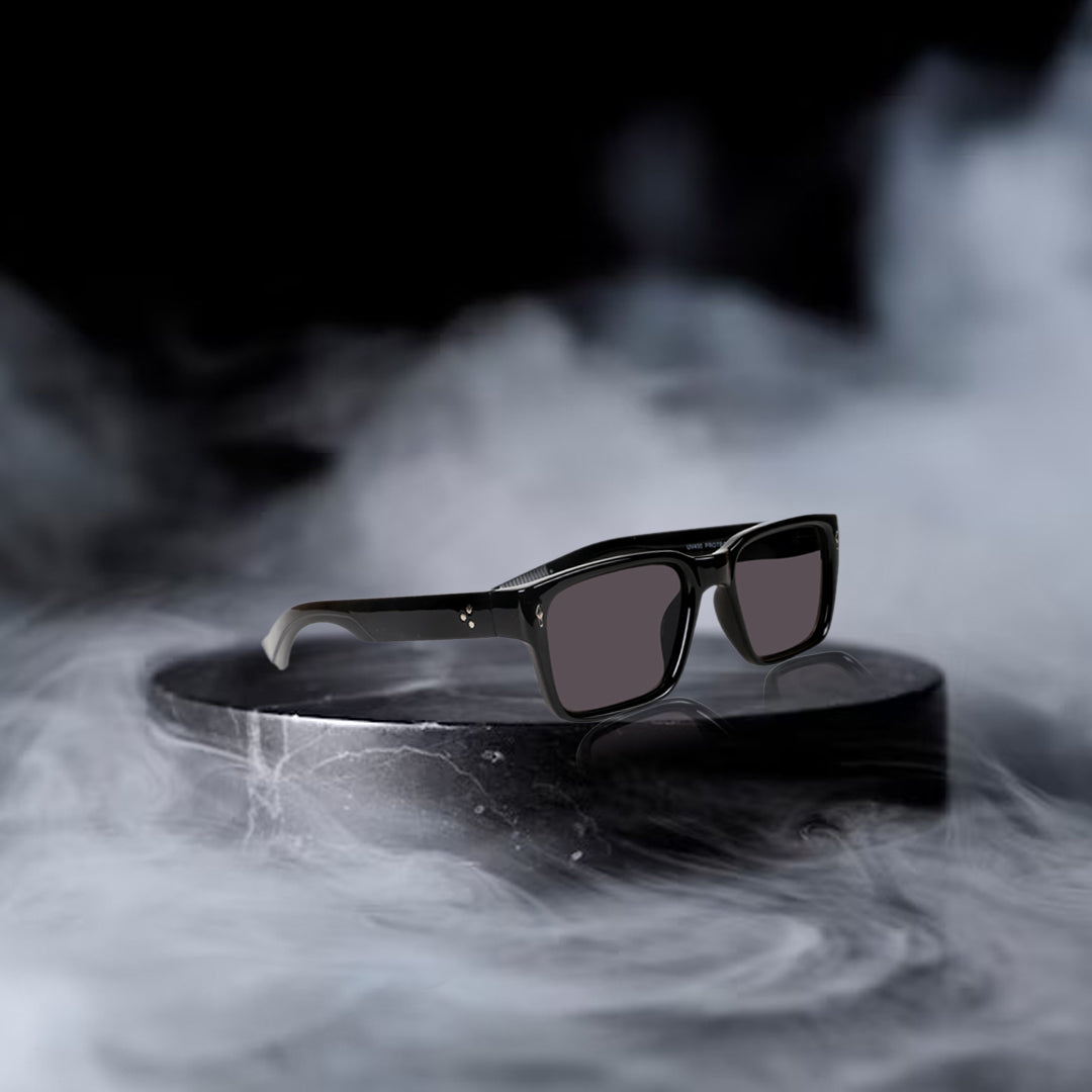 Jodykoes® Premium Series Rectangle UV Protection Sunglasses | Fashionable Sun Shades Comfortable Eyewear Eyeglasses for Men and Women (Black) - Jodykoes ®