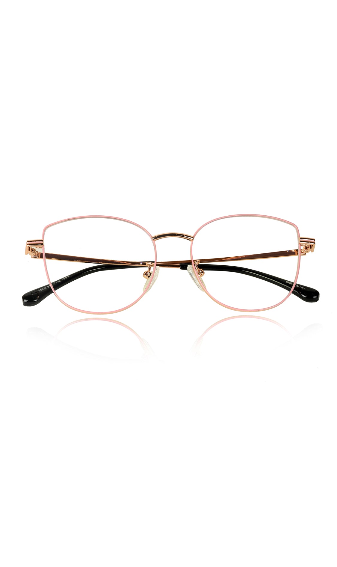Jodykoes® Premium Series Cat Eye Metal Designer Frame Women Spectacle | Fashionable Blu Cut Anti Glare Eyeglasses For Computer, Mobile Phone and Blue Rays Protection Eyewear (Pink) - Jodykoes ®