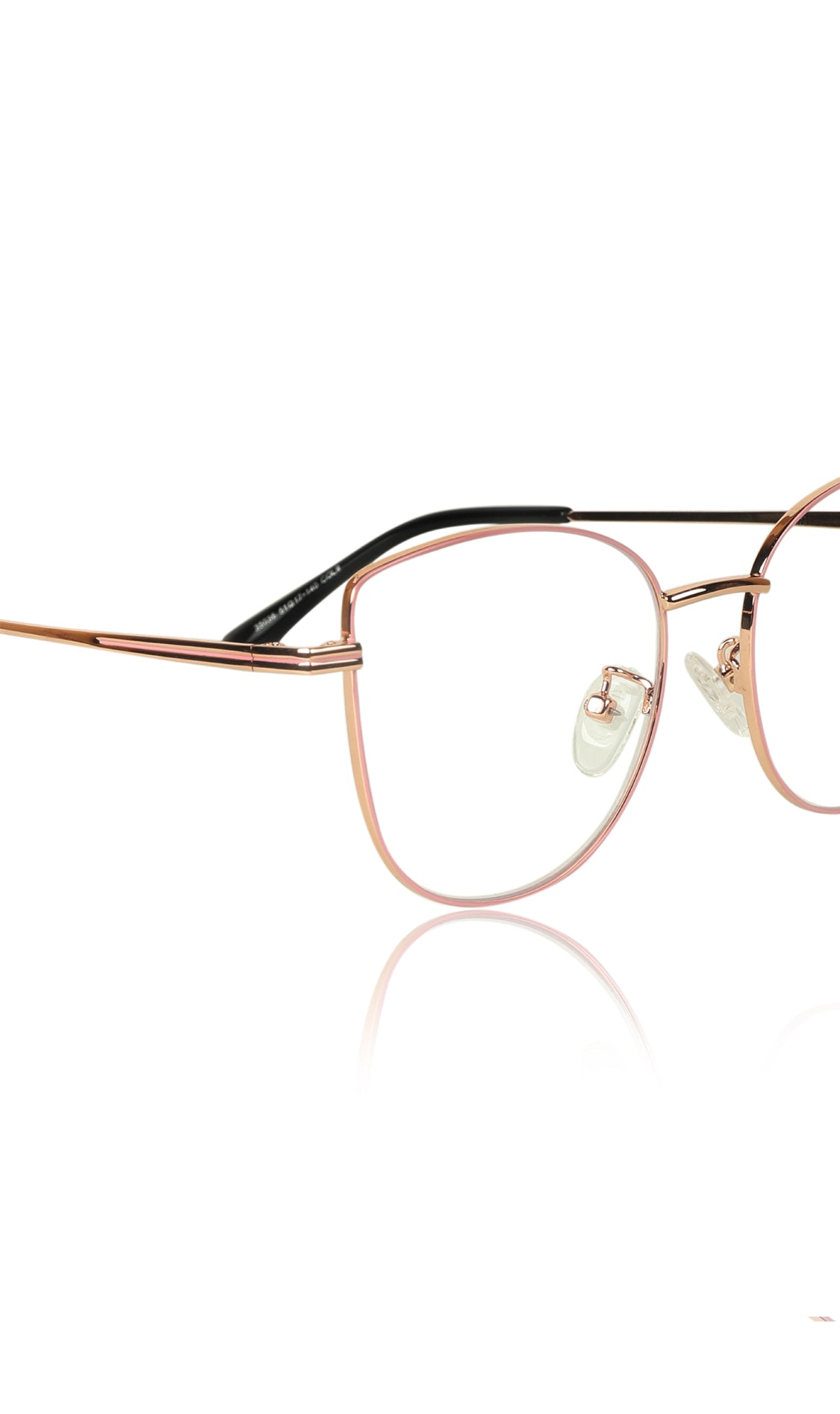 Jodykoes® Premium Series Cat Eye Metal Designer Frame Women Spectacle | Fashionable Blu Cut Anti Glare Eyeglasses For Computer, Mobile Phone and Blue Rays Protection Eyewear (Pink) - Jodykoes ®