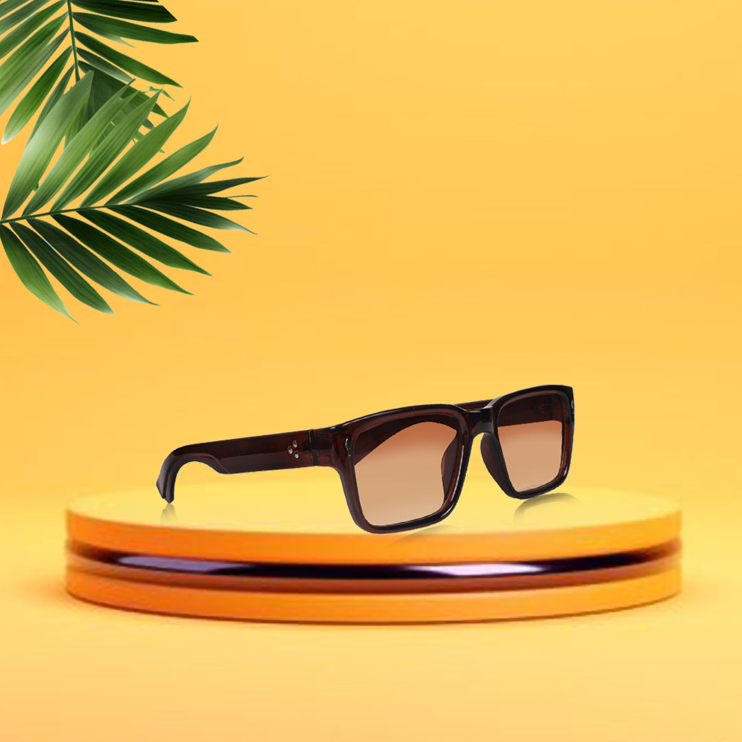 Jodykoes® Premium Series Rectangle UV Protection Sunglasses | Fashionable Sun Shades Comfortable Eyewear Eyeglasses for Men and Women (Brown) - Jodykoes ®
