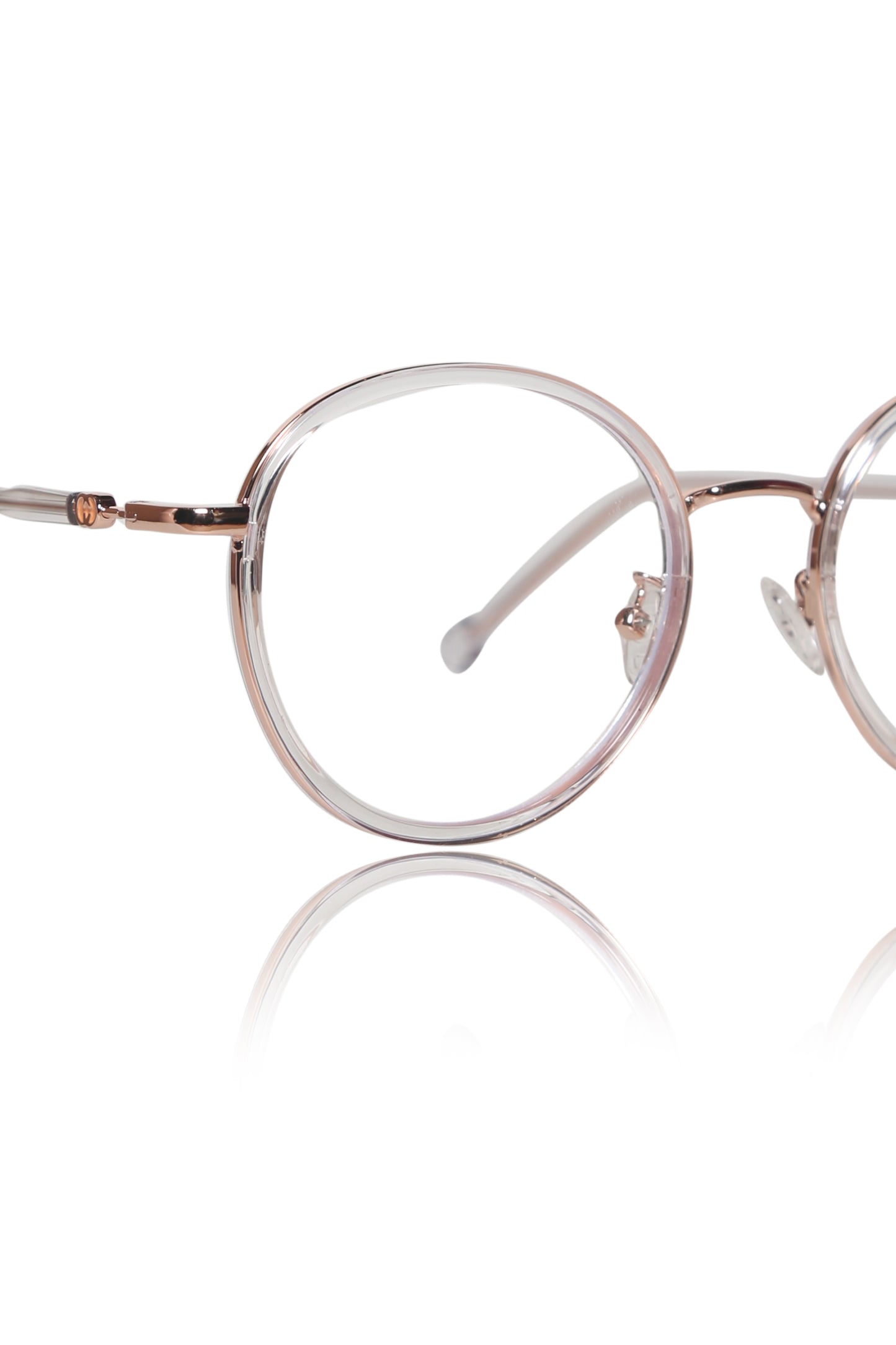 Jodykoes® Premium Series Round Eyewear Eyeglasses Spectacles Frame for Men and Women (Transparent)