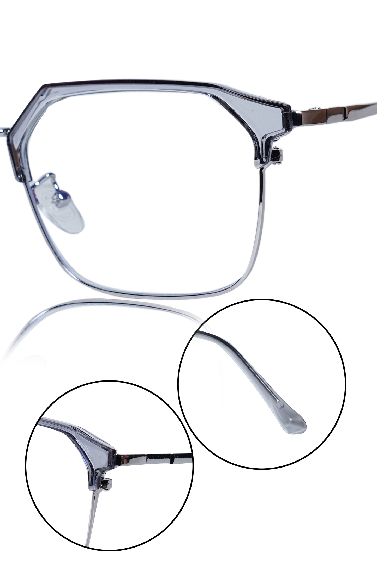 Jodykoes® Premium Series Classic Vintage Eyewear Eyeglasses Spectacles with Blue Light Anti Glare Glasses Frame for Men and Women (Transparent)