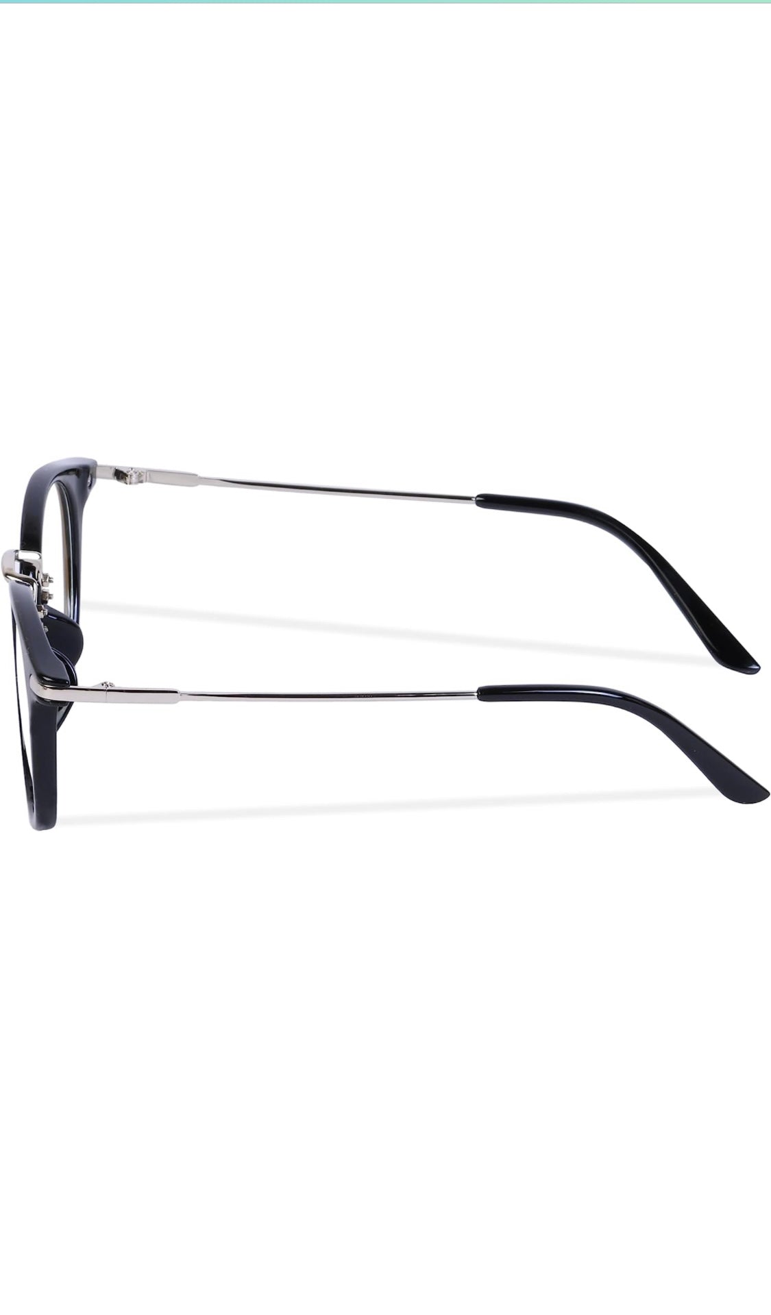 Jodykoes® Blue Light Blocking Blue Cut Zero Power Anti-Glare Retro Round Eyeglasses |UV Protection| Men & Women| Eye Protection Frame for Computer/Tablet/Laptop/Mobile/TV (Black & Silver) - Jodykoes ®