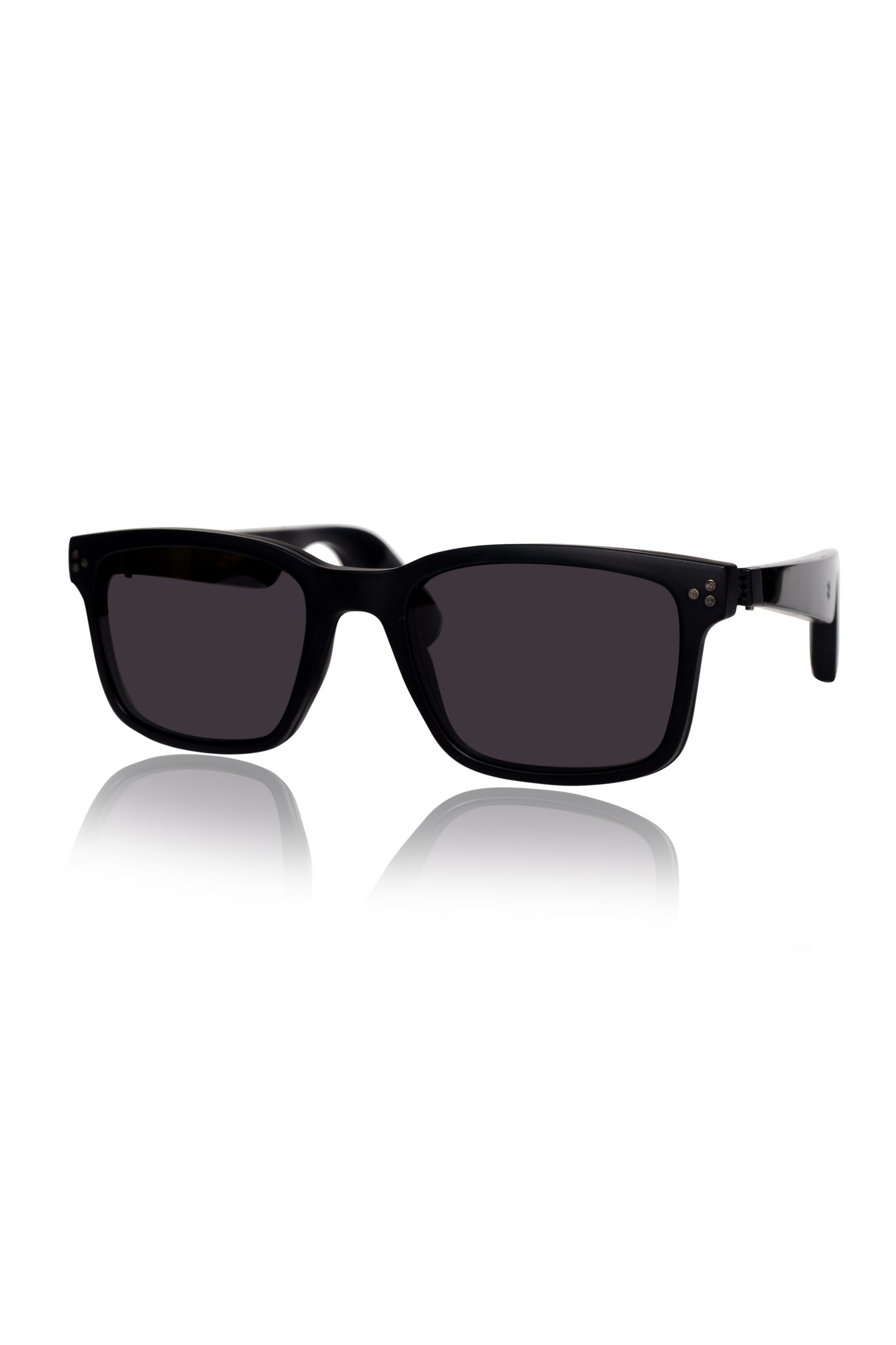 Jodykoes Smart Glasses with Built-in Speakers, Voice Assistant & Prescription Lenses | Square Bluetooth Audio Eyewear With Attachment Sunglass (Black)