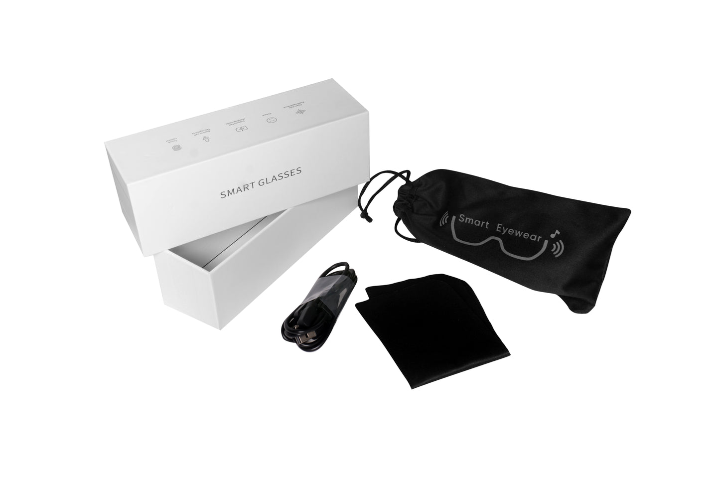 Jodykoes Smart Glasses with Built-in Speakers, Voice Assistant & Prescription Lenses | Square Bluetooth Audio Eyewear (Black)