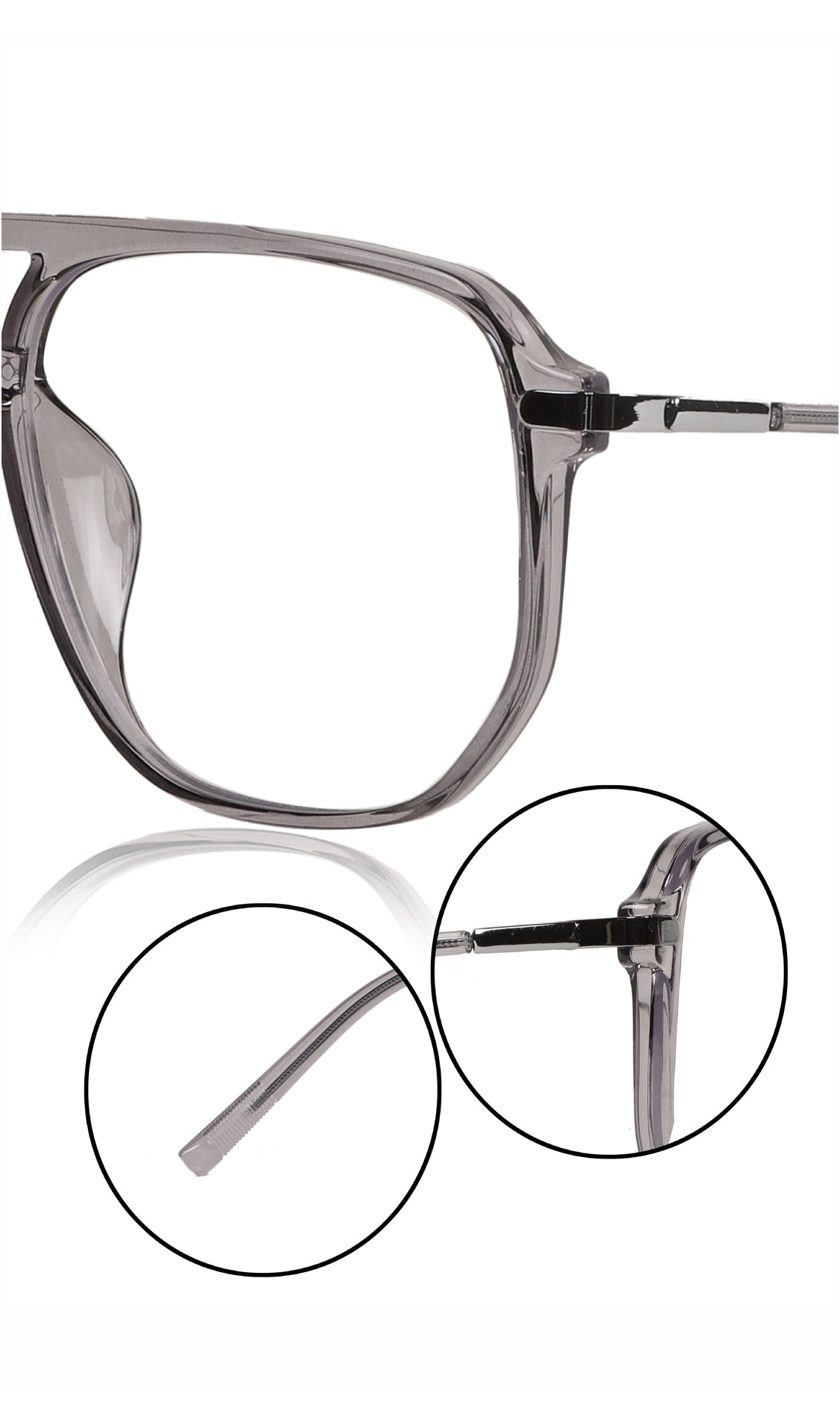 Jodykoes® Premium Oversized Eyeglass Frames: Stylish Anti-Glare and Blue Light Blocking Glasses for Enhanced Computer and Mobile Phone Protection, Unisex Design (Grey) - Jodykoes ®