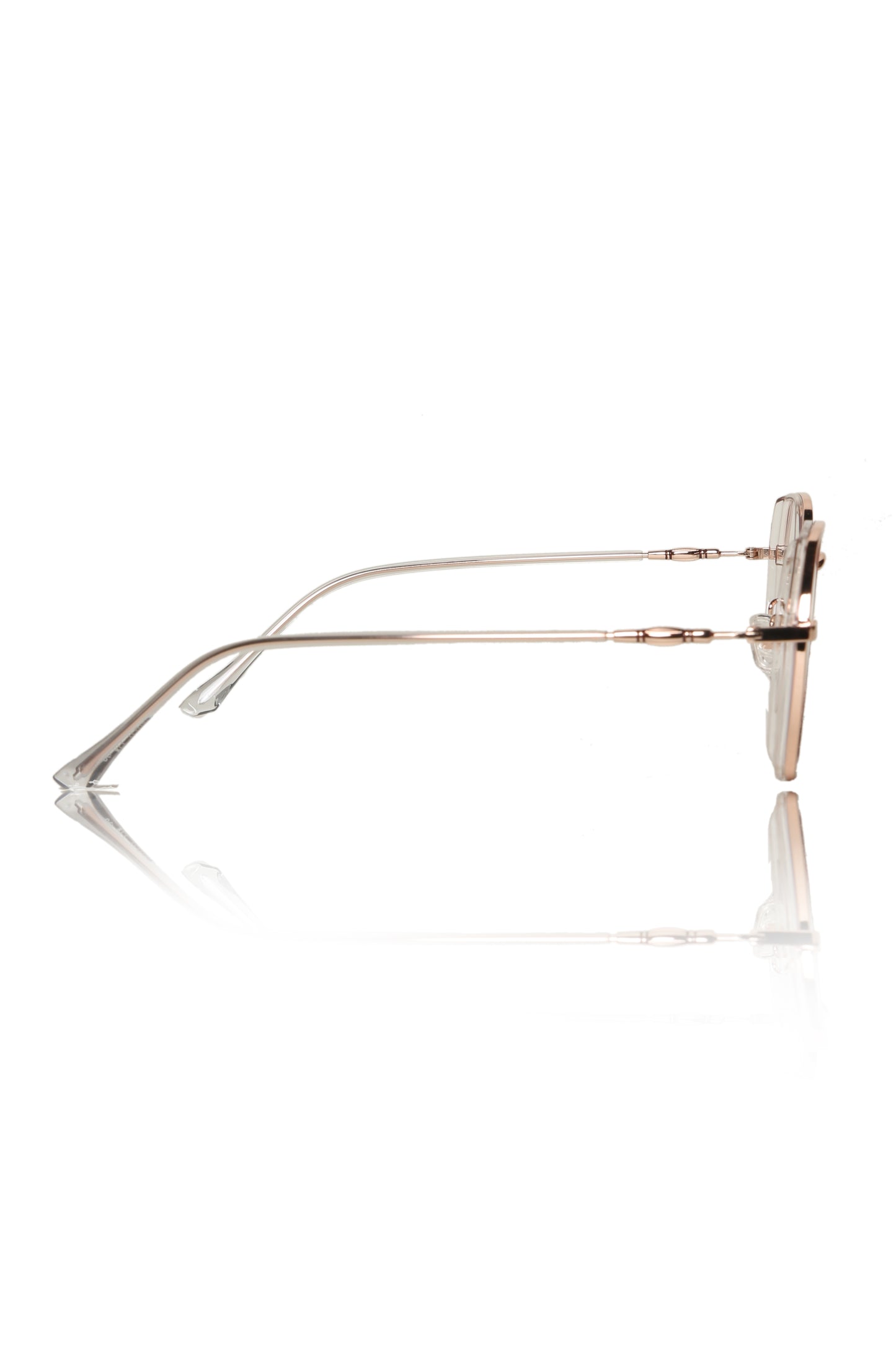 Jodykoes® Premium Series Round-Flat Top Eyewear Eyeglasses Spectacles Frame for Men and Women (Rose Gold)