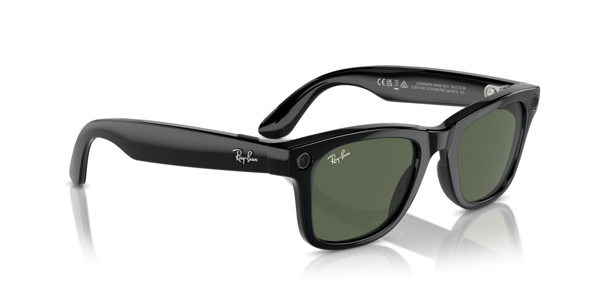 RAY BAN META 4006 WAYFARER BLACK G15 GREEN MEDIUM