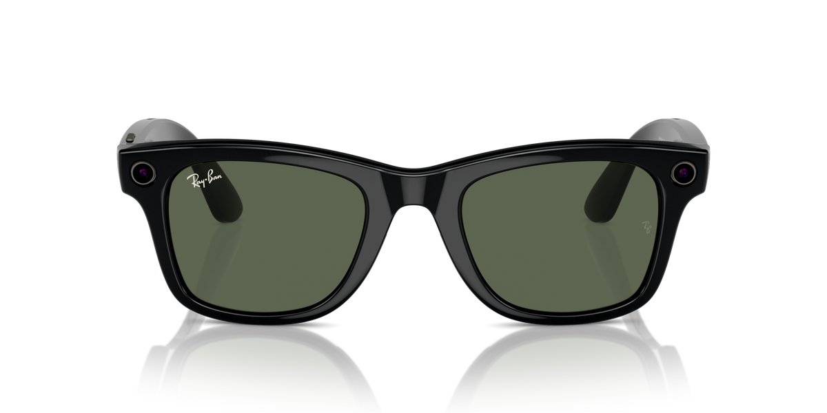 RAY BAN META 4006 WAYFARER BLACK G15 GREEN MEDIUM