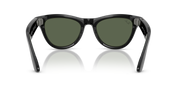 Ray-Ban Meta AI Skyler Cat Eye Smart Eyewear Sunglass Shiny Black RW4010 Green G15