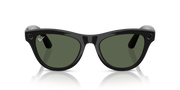 Ray-Ban Meta AI Skyler Cat Eye Smart Eyewear Sunglass Shiny Black RW4010 Green G15