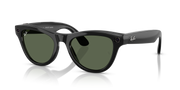 Ray-Ban Meta AI Skyler Cat Eye Smart Eyewear Sunglass Shiny Black RW4010 Green G15