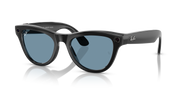 Ray-Ban Meta AI Skyler Cat Eye Smart Eyewear Sunglass Shiny Black RW4010 Transitions Blue