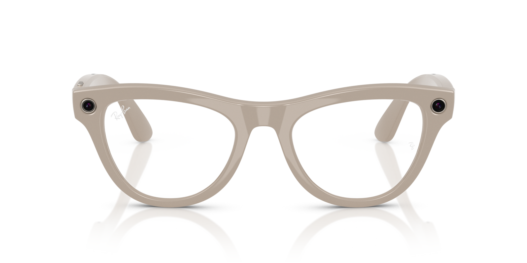 Ray-Ban Meta AI Skyler Cat Eye Smart Eyewear Sunglass Chalky Grey RW4010 Transitions Blue