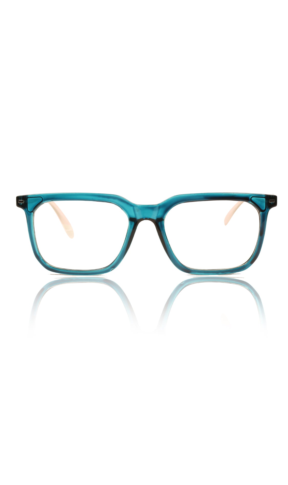 Jodykoes® Colour Frame Series: Stylish Square Spectacle Frames with Blue Ray Protection and Anti-Glare Glasses for Men and Women (Turquoise Blue)