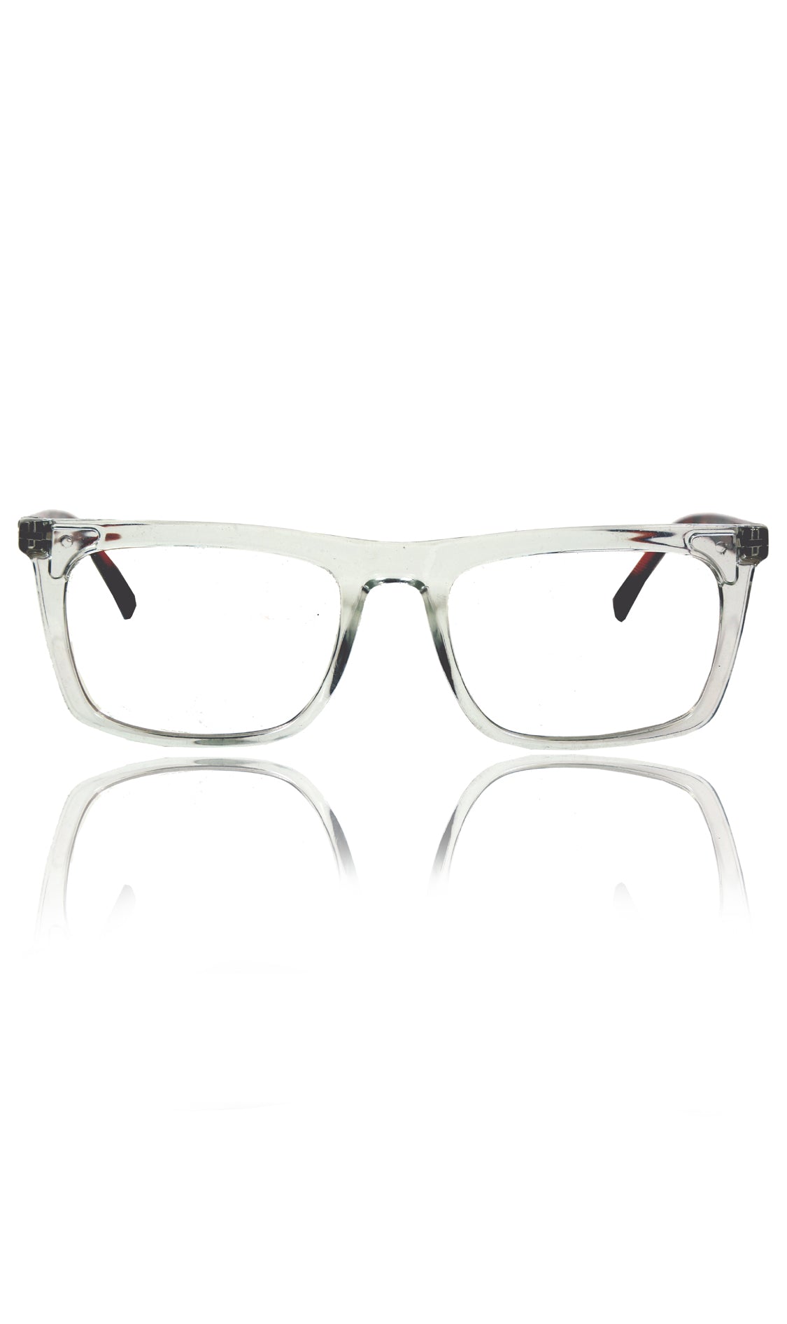 Jodykoes® Colour Frame Series Stylish Spectacle Frames for Men | Blue Rays Protection Rectangle Eyewear with Anti Glare Glasses for Men and Women (Printed Transparent)