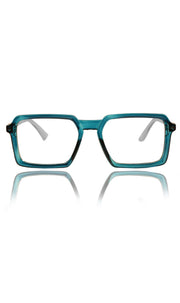 Jodykoes® Colour Frame Series Eyewears | Blue Rays Protection Square Stylish Spectacles With Anti Glare Eyeglasses For Men and Women Eyewears (Turquoise Blue)
