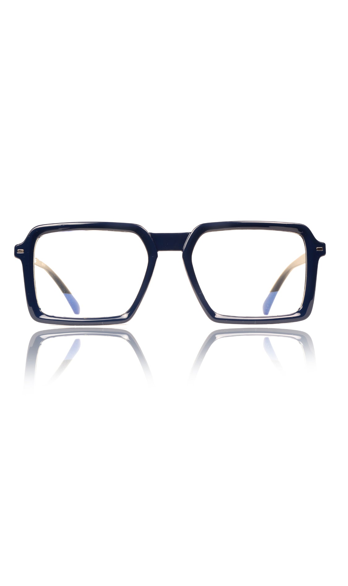 Jodykoes® Colour Frame Series Eyewears | Blue Rays Protection Square Stylish Spectacles With Anti Glare Eyeglasses For Men and Women Eyewears (Navy Blue)