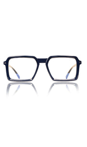 Jodykoes® Colour Frame Series Eyewears | Blue Rays Protection Square Stylish Spectacles With Anti Glare Eyeglasses For Men and Women Eyewears (Navy Blue)