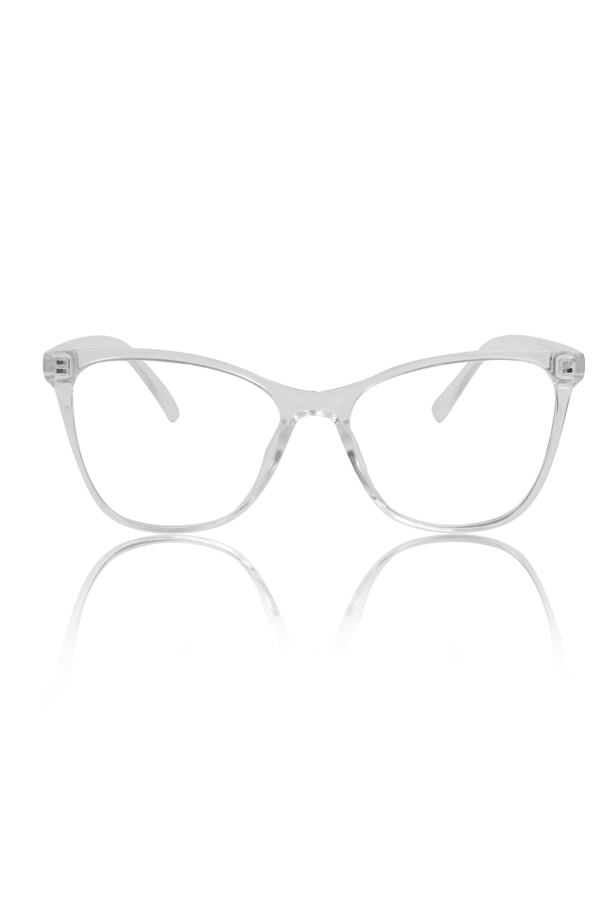Jodykoes® Stylish Looking Over size Cat Eye Spectcale Frame | Anti Glare Computer Protection Eyewear Eyeglasses For Women (Transparent)