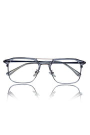 Jodykoes® Premium Series Classic Vintage Eyewear Eyeglasses Spectacles with Blue Light Anti Glare Glasses Frame for Men and Women (Transparent)