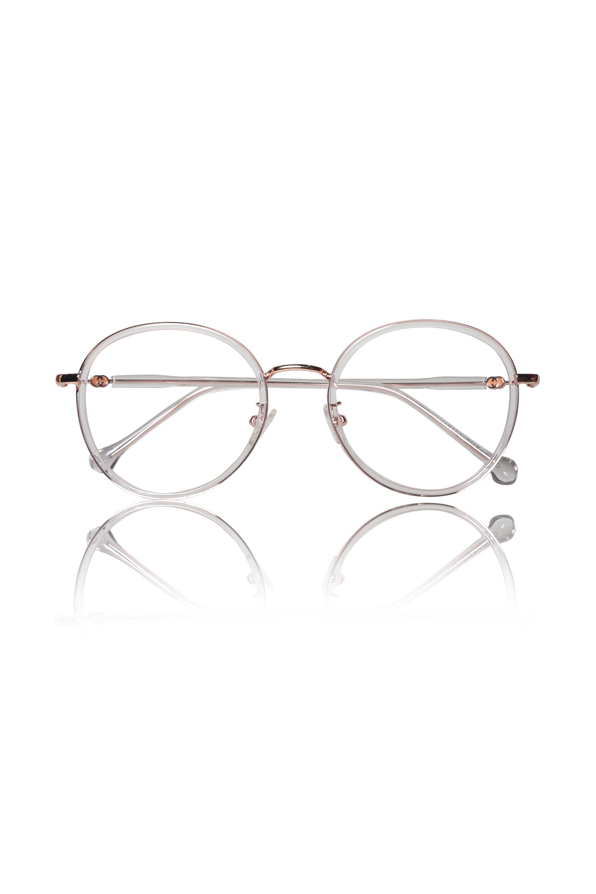 Jodykoes® Premium Series Round Eyewear Eyeglasses Spectacles Frame for Men and Women (Transparent)