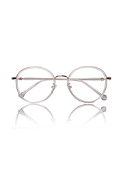 Jodykoes® Premium Series Round Eyewear Eyeglasses Spectacles Frame for Men and Women (Transparent)