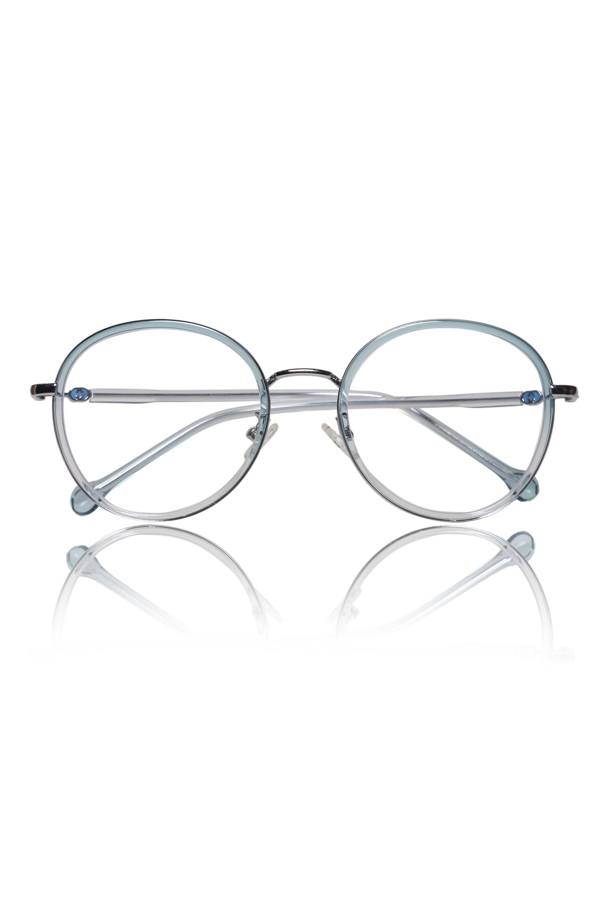 Jodykoes® Premium Series Round Eyewear Eyeglasses Spectacles Frame for Men and Women (Aqua)