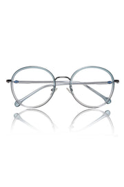 Jodykoes® Premium Series Round Eyewear Eyeglasses Spectacles Frame for Men and Women (Aqua)
