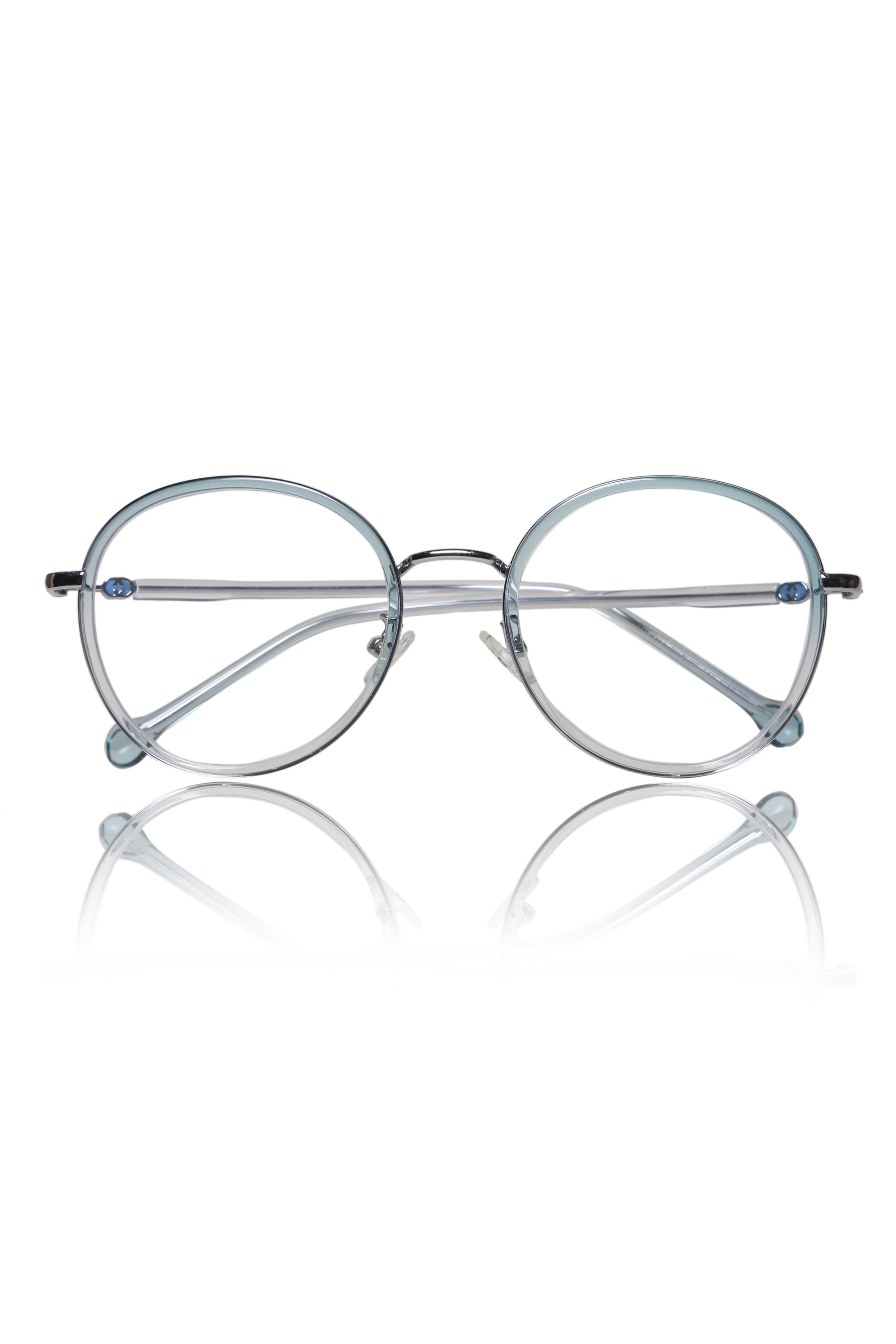 Jodykoes® Premium Series Round Eyewear Eyeglasses Spectacles Frame for Men and Women (Aqua)