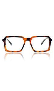 Jodykoes® Colour Frame Series Eyewears | Blue Rays Protection Square Stylish Spectacles With Anti Glare Eyeglasses For Men and Women Eyewears (Leopard Print)