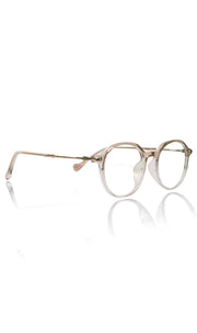 Jodykoes® Pure TR Round Plastic Frame With Metal Arms Fashionable Eyewear Spectacles | Blu cut and Anti Glare Computer Protection Eyeglasses Frame for Women (Brown)