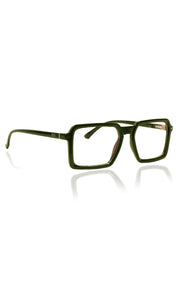 Jodykoes® Colour Frame Series Eyewears | Blue Rays Protection Square Stylish Spectacles With Anti Glare Eyeglasses For Men and Women Eyewears (Leaf green)