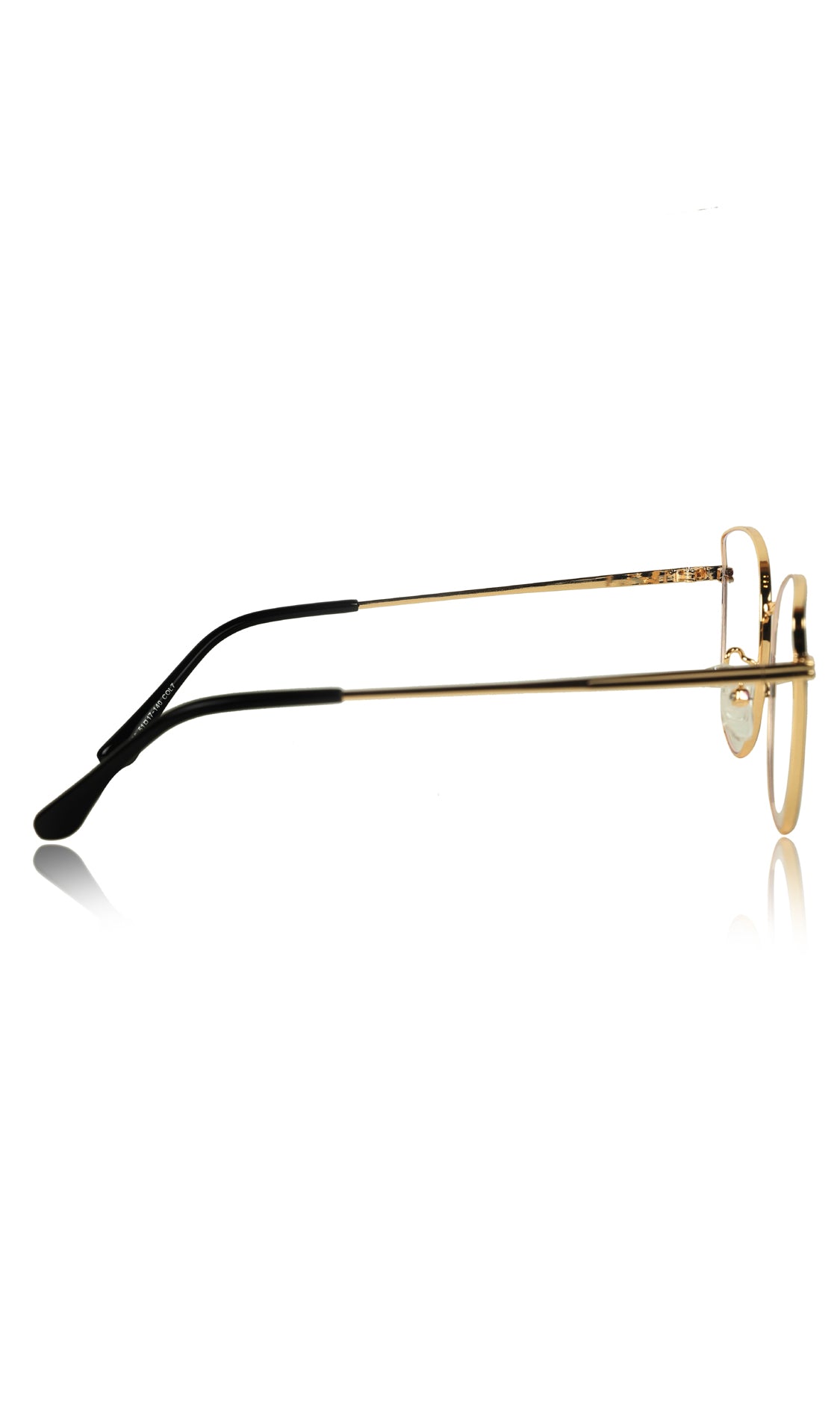 Jodykoes® Premium Series Cat Eye Metal Designer Frame Women Spectacle | Fashionable Blu Cut Anti Glare Eyeglasses For Computer, Mobile Phone and Blue Rays Protection Eyewear (Black and Gold)