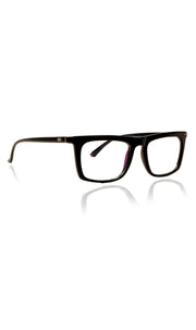 Jodykoes® Colour Frame Series Stylish Spectacle Frames for Men | Blue Rays Protection Rectangle Eyewear with Anti Glare Glasses for Men and Women (Black)