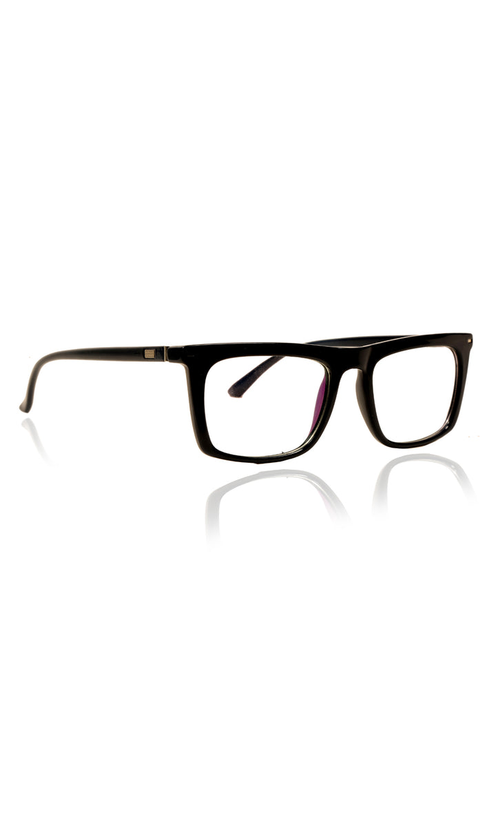 Jodykoes® Colour Frame Series Stylish Spectacle Frames for Men | Blue Rays Protection Rectangle Eyewear with Anti Glare Glasses for Men and Women (Black)