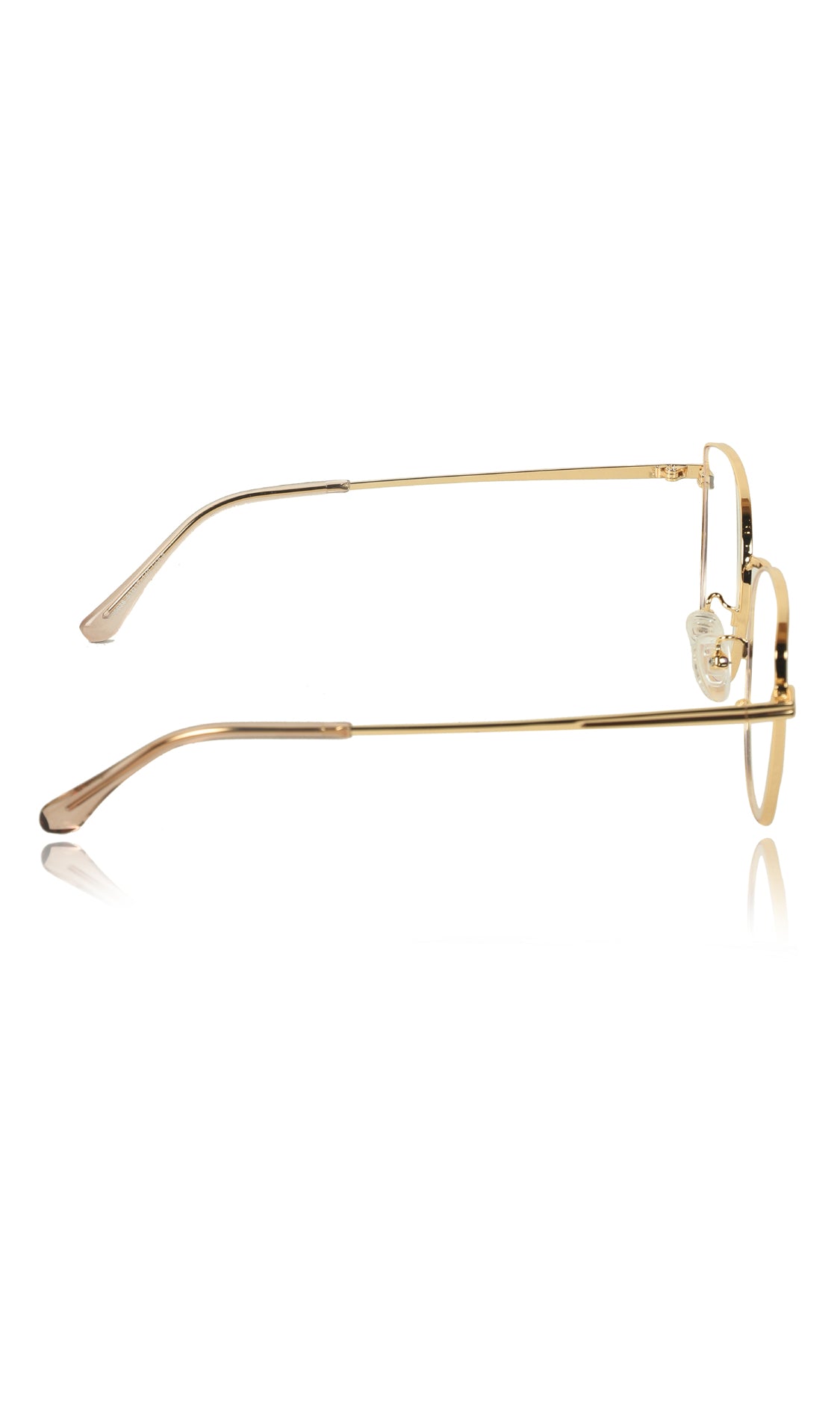 Jodykoes® Premium Series Cat Eye Metal Designer Frame Women Spectacle | Fashionable Blu Cut Anti Glare Eyeglasses For Computer, Mobile Phone and Blue Rays Protection Eyewear (Gold)