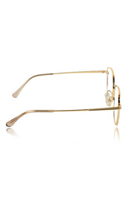 Jodykoes® Premium Series Cat Eye Metal Designer Frame Women Spectacle | Fashionable Blu Cut Anti Glare Eyeglasses For Computer, Mobile Phone and Blue Rays Protection Eyewear (Gold)