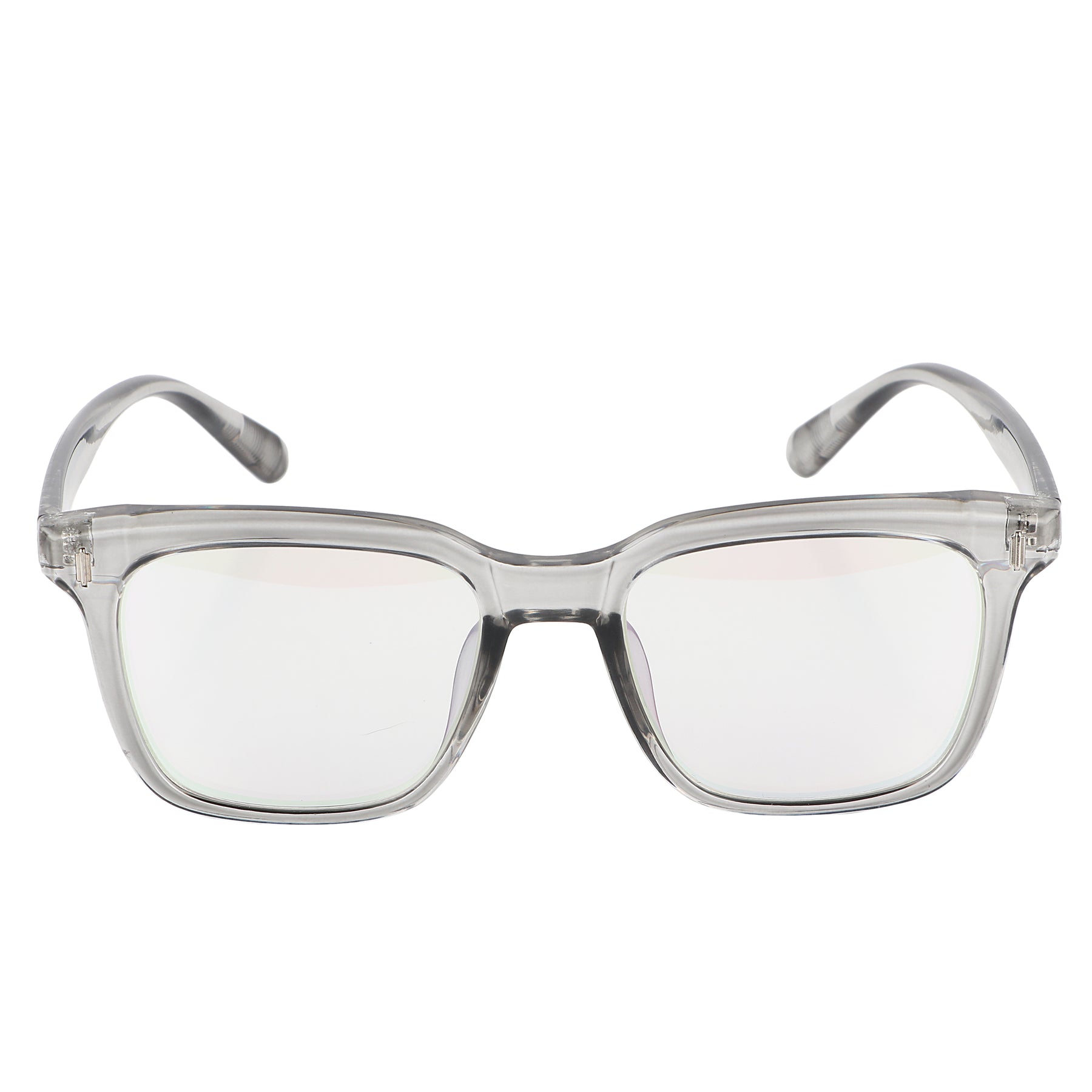 Jodykoes Square Transparent Type Look Stylish Frame (Grey Transparent)