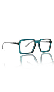 Jodykoes® Colour Frame Series Eyewears | Blue Rays Protection Square Stylish Spectacles With Anti Glare Eyeglasses For Men and Women Eyewears (Turquoise Blue)