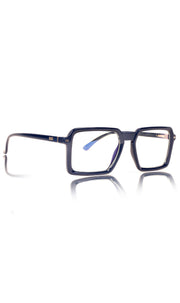 Jodykoes® Colour Frame Series Eyewears | Blue Rays Protection Square Stylish Spectacles With Anti Glare Eyeglasses For Men and Women Eyewears (Navy Blue)
