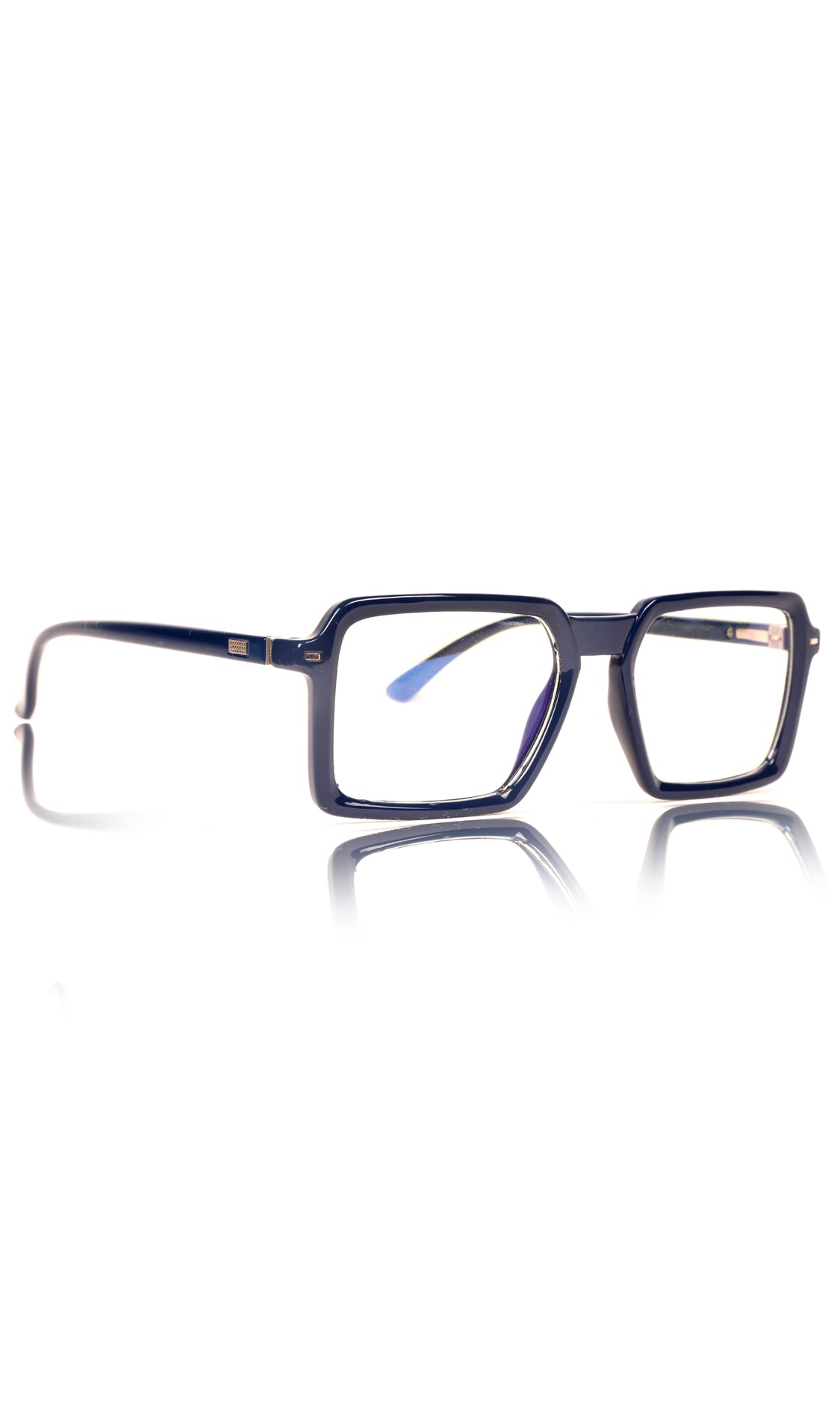 Jodykoes® Colour Frame Series Eyewears | Blue Rays Protection Square Stylish Spectacles With Anti Glare Eyeglasses For Men and Women Eyewears (Navy Blue)
