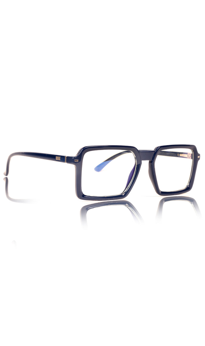 Jodykoes® Colour Frame Series Eyewears | Blue Rays Protection Square Stylish Spectacles With Anti Glare Eyeglasses For Men and Women Eyewears (Navy Blue)