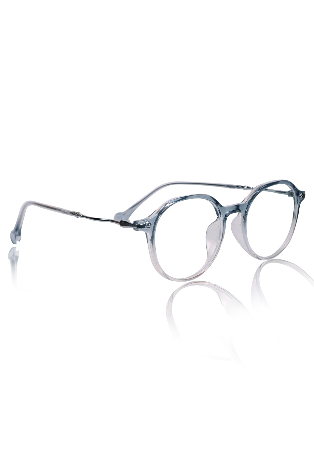 Jodykoes® Pure TR Round Plastic Frame With Metal Arms Fashionable Eyewear Spectacles | Blu cut and Anti Glare Computer Protection Eyeglasses Frame for Women (Aqua)