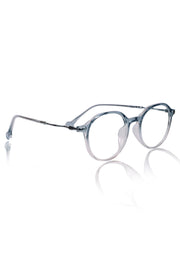Jodykoes® Pure TR Round Plastic Frame With Metal Arms Fashionable Eyewear Spectacles | Blu cut and Anti Glare Computer Protection Eyeglasses Frame for Women (Aqua)