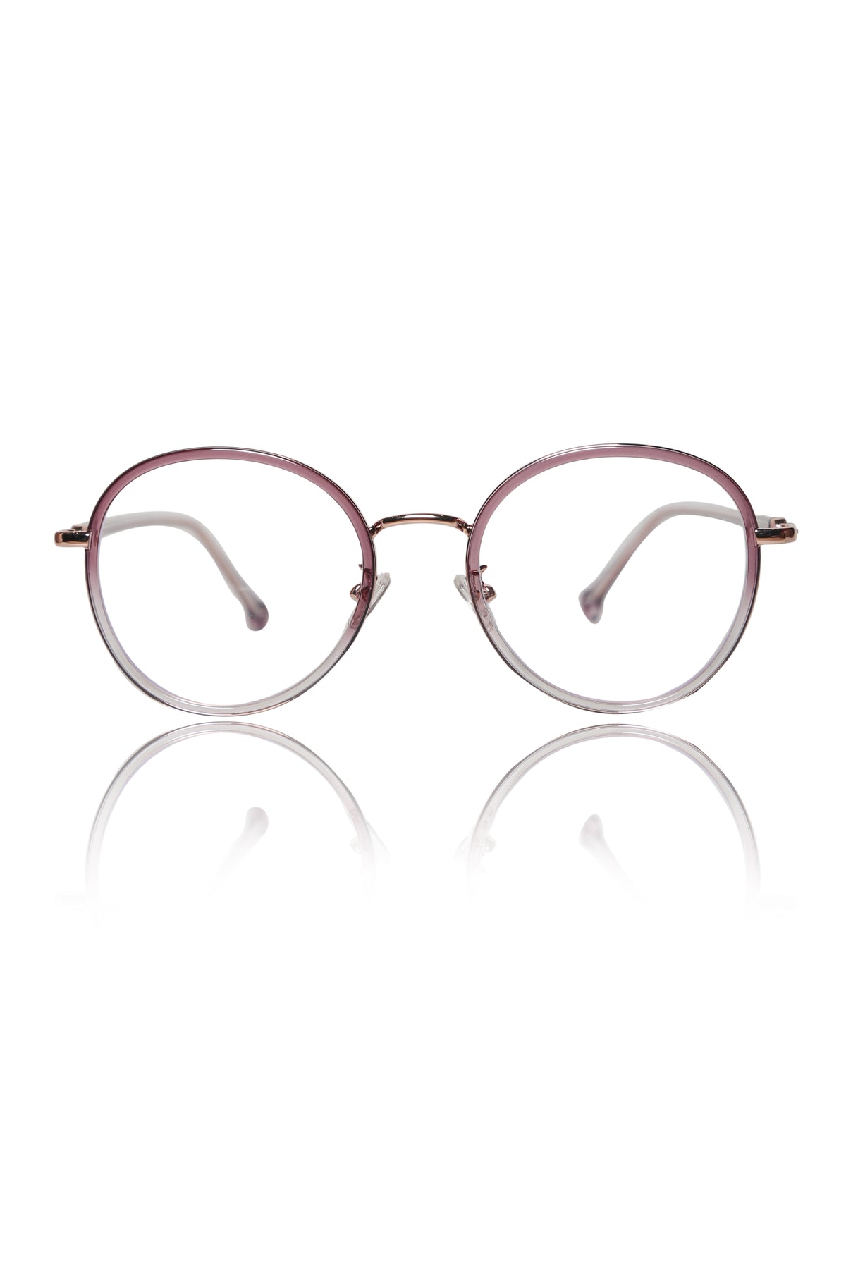 Jodykoes® Premium Series Round Eyewear Eyeglasses Spectacles Frame for Men and Women (Rose)