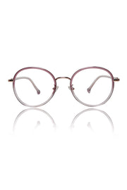 Jodykoes® Premium Series Round Eyewear Eyeglasses Spectacles Frame for Men and Women (Rose)