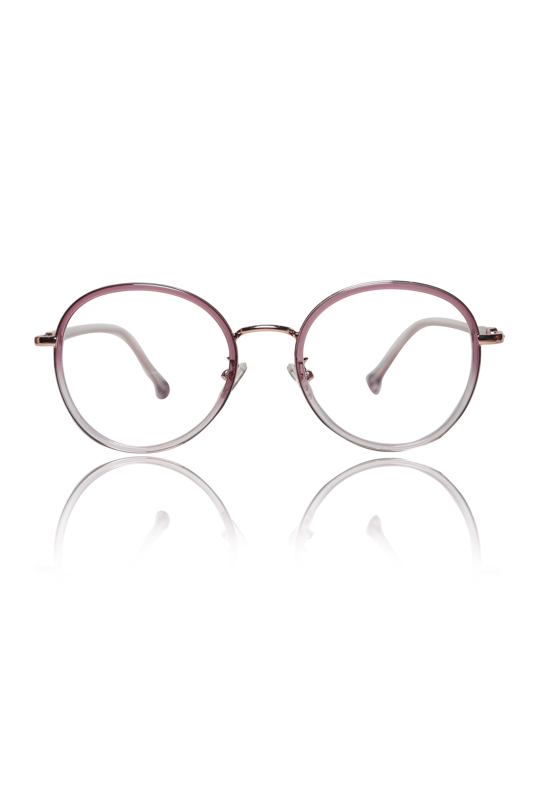 Jodykoes® Premium Series Round Eyewear Eyeglasses Spectacles Frame for Men and Women (Rose)