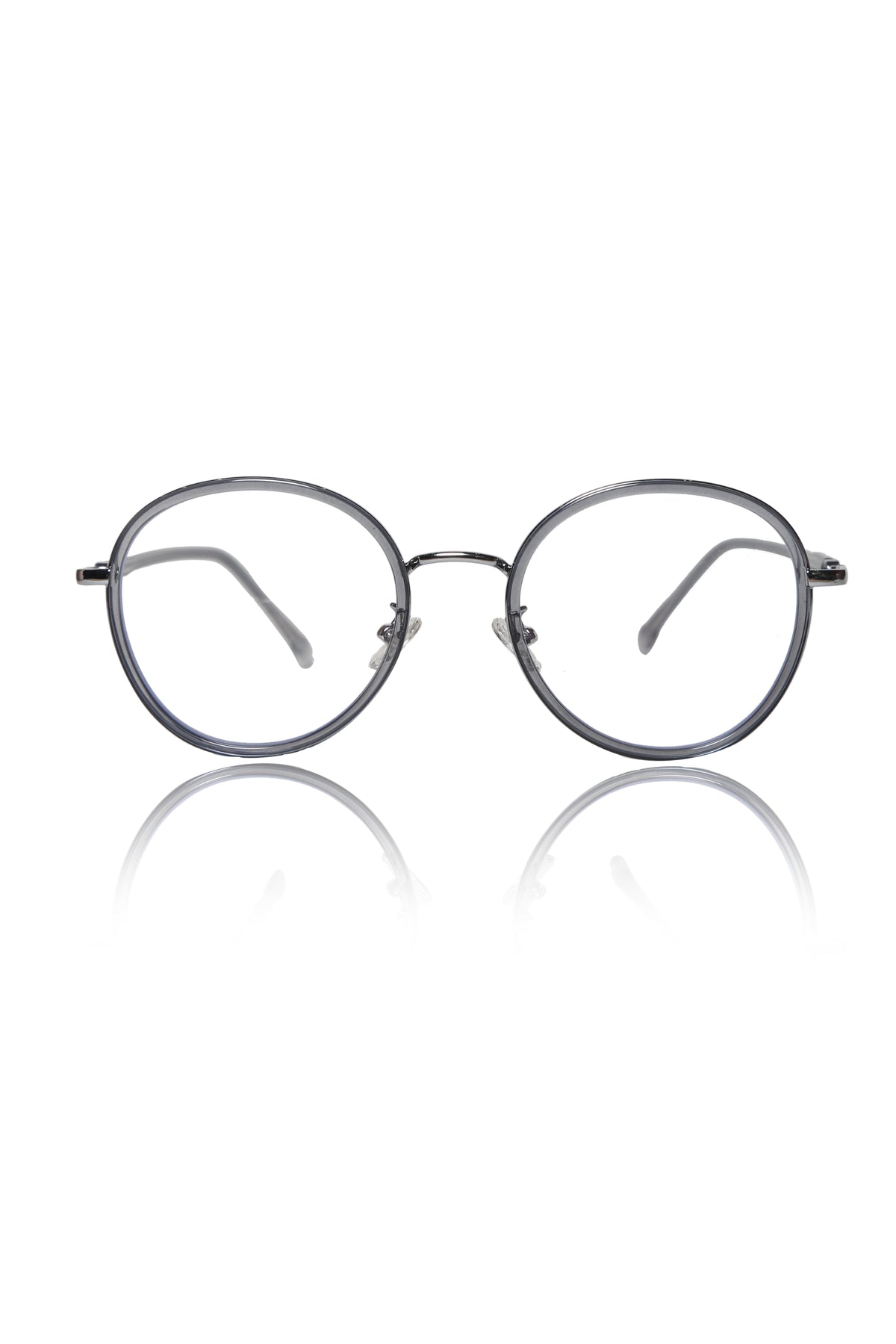 Jodykoes® Premium Series Round Eyewear Eyeglasses Spectacles Frame for Men and Women (Grey)